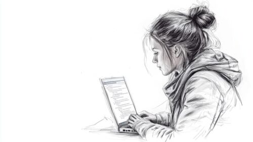 Person coding on a laptop